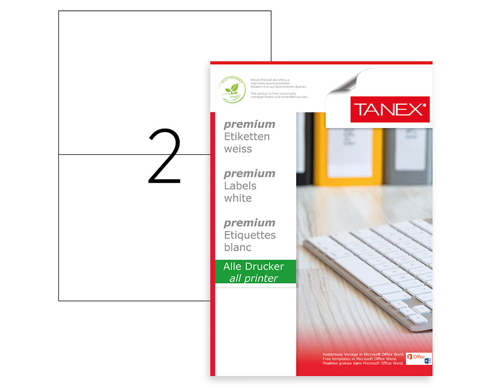 ETICHETE 2/A4 210*148.5MM COLTURI DREPTE 100/TOP TANEX ETICHETE 2/A4 210*148.5MM COLTURI DREPTE 100/TOP TANEX